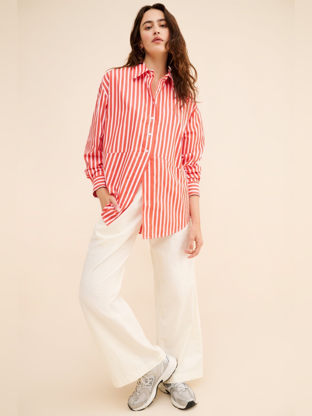 Favorite Daughter. Doors Always Open Ex-Boyfriend Shirt. Red/White Stripe. S. - Picture 2 of 14